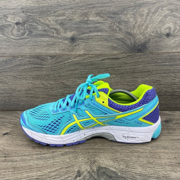 ASICS GT 1000 Women's Running Shoes Aqua Yellow Purple Size 9.5 - Picture 6 of 10